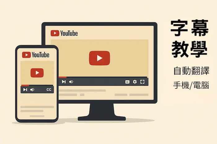 如何開啟 YouTube 中文字幕？手機＋電腦完整教學